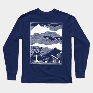 Little houses - chalkboard, mountains travel, outdoors Long Sleeve T-Shirt